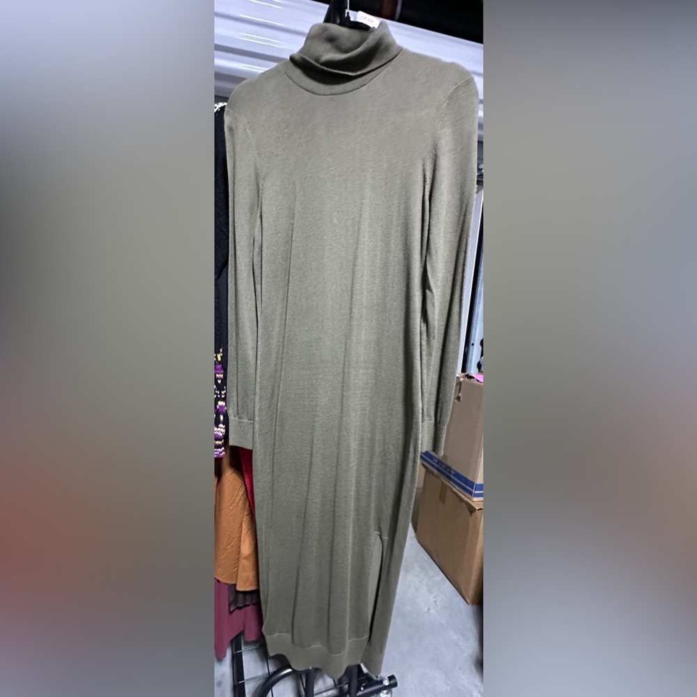 Micheal Kors | OLIVE Wool Blend Turtle Neck Dress
